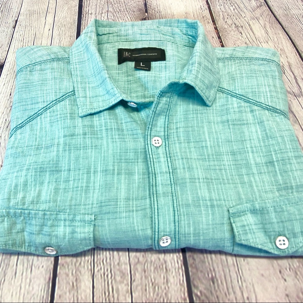 INC Long Sleeve/Roll Sleeve 2 Button Pocket Shirt